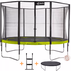 Kangui Trampoline Punchi Aloe 430, 4 an(s), Assemblage requis, Noir, Vert