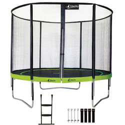 Trampoline  305 cm + filet + échelle + kit d'ancrage PUNCHI Vert 300