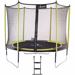 Trampoline de jardin 305 cm + filet de sécurité + échelle jumpi Vert/Noir 300 - Kangui