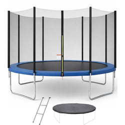 Trampoline KANGUI - BLEU Ø 426‑430 cm – Enfant – Échelle & Bâche – Certification CE & NF EN 71–14
