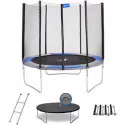 Trampoline de jardin rond avec filet de sécurité : • Pour un usage facile et durable, toute la structure acier du trampoline  ...