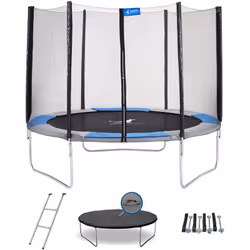 Description générale Trampoline de jardin rond avec filet de sécurité, conçu pour un usage facile et durable. Sa structure en ...