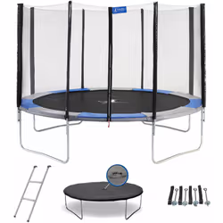 Trampoline de jardin rond avec filet de sécurité : • Pour un usage facile et durable, toute la structure acier du trampoline  ...