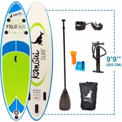 Kangui - Stand up Paddle 305cm SUP gonflable + pagaie + sac à dos + pompe haute pression + leash + kit de réparation- FIDJI