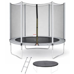 Trampoline Ø 300 cm Gris Maxi Eco - KANGUI - Filet Echelle Couverture de Protection