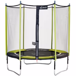 Kangui - Trampoline de jardin 244 cm + filet de sécurité JUMPI Vert/Noir 250