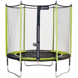 Kangui - Trampoline de jardin 244 cm + filet de sécurité JUMPI Vert/Noir 250