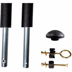 Kangui - Un poteau de filet de sécurité Ø25mm pour trampolines de jardin toutes marques avec mousse et visserie (longueur totale 215cm)