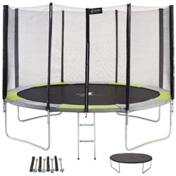 Trampoline rond Ø360cm avec filet, échelle, bâche et kit d'ancrage - ralli 360 - Kangui
