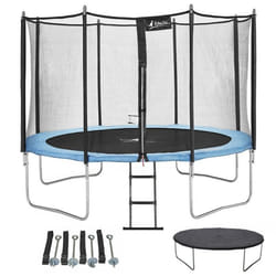 Trampoline de jardin 426 cm + filet de sécurité + échelle + bâche de protection + kit d'ancrage  FUNNI BLUE 430