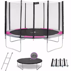 Trampoline rond Ø360cm avec filet, échelle, bâche et kit d'ancrage - ralli 360 - Kangui