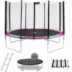 Trampoline rond Ø360cm avec filet, échelle, bâche et kit d'ancrage - ralli 360 - Kangui