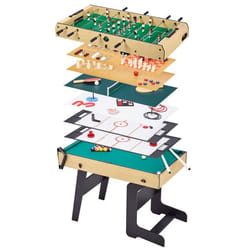 Table multi jeux pliable 16 en 1 pour ado - Babyfoot, ping pong, billard, bowling, palets,...