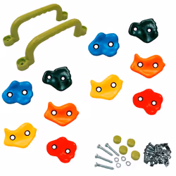 Profitez de 10 pièces + poignées pour structures de jeux Matériel de fixation inclus. Les pierres à grimper d'escalade offren ...
