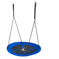 Kangui - Balançoire ronde nid d'oiseau rond Ø100cm - Bleu - Charge 150kg maxi