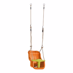 Balançoire bébé en plastique orange/vert citron