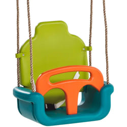 Balançoire bébé évolutive 3 en 1en plastique vert citron/turquoise/orange