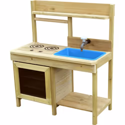 Kangui - Cuisine extérieure bois fsc, bac à eau, robinet, évier pour jeux aux jardin