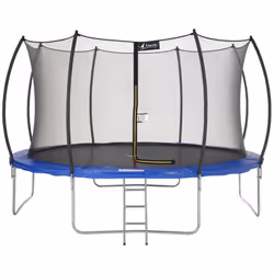 Trampoline de jardin 430cm avec filet de sécurité intérieur et échelle : • Pour un usage facile et durable, toute la structur ...