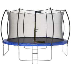 Trampoline rond Ø430cm avec filet de sécurité et échelle - Bleu - fpr 430 - Kangui