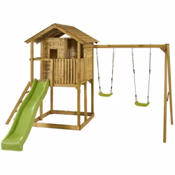 WAPITI, une aire de jeux en bois avec cabane sur pilotis où vos enfants s'inventeront leur monde. Certifiée PEFC, conforme au ...