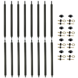 Kangui - Lot de 8 poteaux de filet de sécurité Ø25mm pour trampolines avec mousse, visserie et capuchon (longueur totale 215cm)