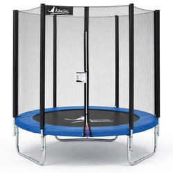 Trampoline KANGUI - BLEU Ø 180‑183 cm – Enfant – Filet de sécurité – Certification CE & NF EN 71–14