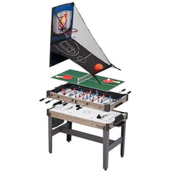 Table de jeux 4 en 1 - Babyfoot barres télescopiques ping pong hockey basket