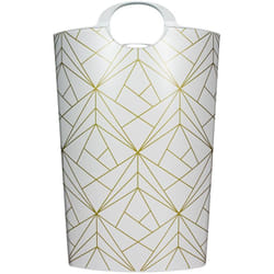 Panier à linge de l'histoire de la vie panier à linge 58l lignes d'or - Blanc