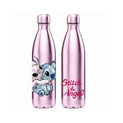 Bouteille - Disney - Stitch et Angel - Aluminium - Rose - Mixte