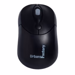 Urban Factory Big Crazy Mouse, Ambidextre, Optique, USB Type-A, 800 DPI, Noir