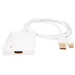 Urban Factory CBB21UF câble vidéo et adaptateur Mini DisplayPort + USB Type-A HDMI Type A (Standard) Blanc
