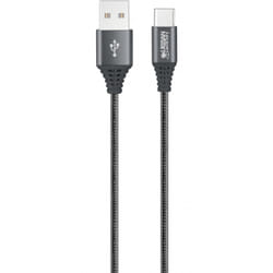 Urban Factory Braided câble USB 2 m USB 2.0 USB A USB C Gris