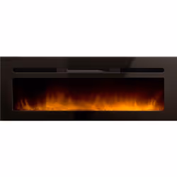 Description générale Cheminée électrique encastrable Chemin Arte Elysee 5XL Black avec un effet de flamme ultra réaliste grâc ...