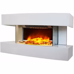 Chemin'arte - Cheminée électrique 2000w blanc lounge medium blanc