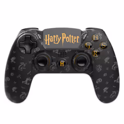 Freaks and Geeks Manette Noire Sans Fil pour PS4 Avec Prise Jack pour casque et boutons lumineux – Harry Potter, Manette de j ...