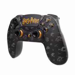 Freaks and Geeks Manette Noire Sans Fil pour PS4 Avec Prise Jack pour casque et boutons lumineux – Harry Potter