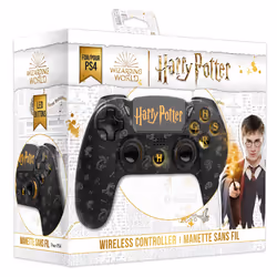 Freaks and Geeks Manette Noire Sans Fil pour PS4 Avec Prise Jack pour casque et boutons lumineux – Harry Potter - Vue supplémentaire 5