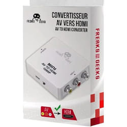 Convertisseur AV vers HDMI - FREAKS AND GEEKS - SNES MegaDrive Wii Game Cube - 720p/1080p - Blanc