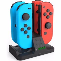 Subsonic - Chargeur pour 4 Joy-Cons et manette pro controller Nintendo Switch - Station de recharge par prise USB