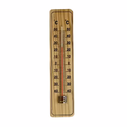 Thermomètre mural - Bois - 22 cm - Plage de -40°C à +50°C - Intérieur et extérieur - Décoratif