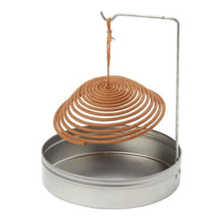Encens Citronnelle Anti Moustique en Spirale avec son Support Inox et Boîte Métallique pour Extérieur Jardin Terrasse - Pack de 3