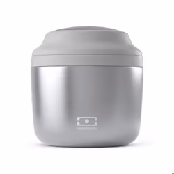 MONBENTO - Lunch box Isotherme - Boîte Repas Hermétique - Garde le Repas Chaud/Frais jusquà 10h - MB Element metallic Silver