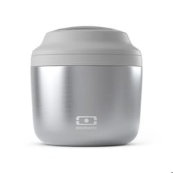 MONBENTO - Lunch box Isotherme - Boîte Repas Hermétique - Garde le Repas Chaud/Frais jusquà 10h - MB Element metallic Silver