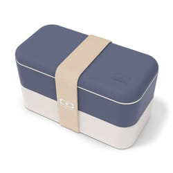 MONBENTO - Bento box - Lunch Box 2 Compartiments - Idéal pour Travail/Ecole - Made In France - MB Original bleu Natural