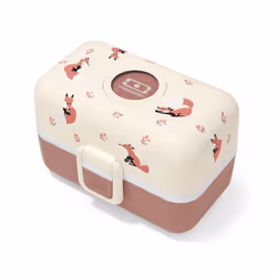 MONBENTO - Lunch Box Enfant - Boîte Repas et/ou Goûter 3 Compartiments - Idéal Ecole/Parc - Sans BPA - MB Tresor cannelle Fox