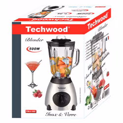 Techwood TBLI-360 blender 1,5 L Mélangeur de table 500 W Noir, Acier inoxydable