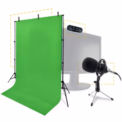 Steelplay Pro HD 4 In 1 Streaming Pack, 2 MP, 1920 x 1080 pixels, Full HD, 25 ips, USB 2.0, Noir, Acier inoxydable