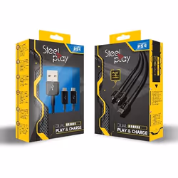 Steelplay JVAPS400040 câble USB 3 m USB 2.0 USB A 2 x Micro-USB B Noir