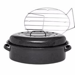 Graniteware - Cocotte Roaster en acier émaillé + grille inox – Grand format
